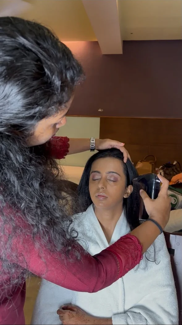 Sri Dharshini, professional bridal makeup artist in Nagercoil at Sparkle by Sri.